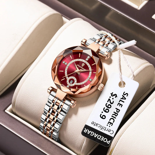 Luxury Women's Watch High Quality Diamond Ladies Quartz Watch Waterproof Stainless Steel Ladies Wristwatches