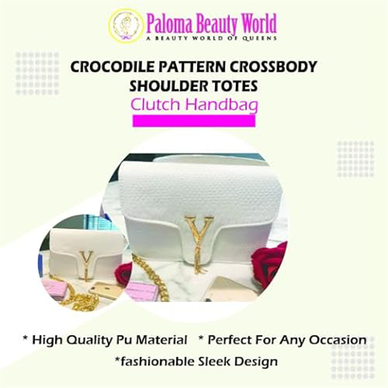 Paloma Beauty World - Crocodile Pattern Crossbody Shoulder Totes Clutch Handbag