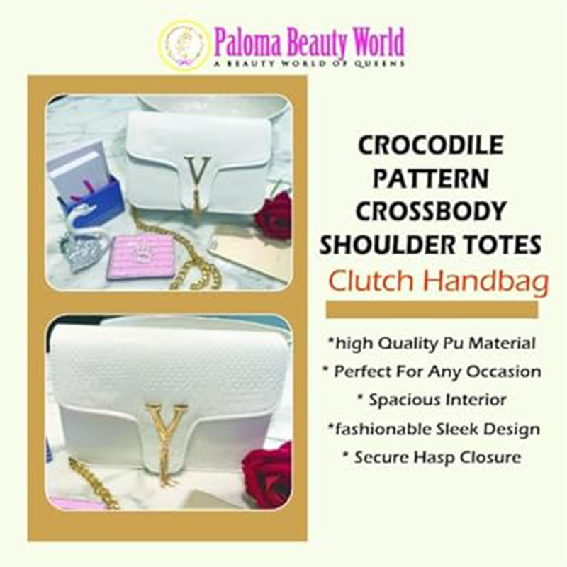 Paloma Beauty World - Crocodile Pattern Crossbody Shoulder Totes Clutch Handbag