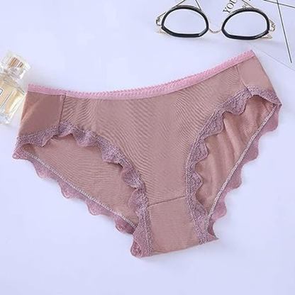 Paloma Beauty World’s 3 Pack Underwear Cotton Panties Soft Lace Bikini Comfy Briefs Underpants Ladies Hipster for Women