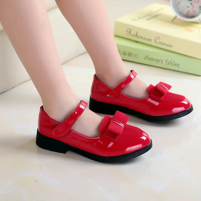 Leather Shoes For Children Wedding Dress Princess School Shoes Girls Summer Bow-knot Black Student Sandals Fashion Footwear