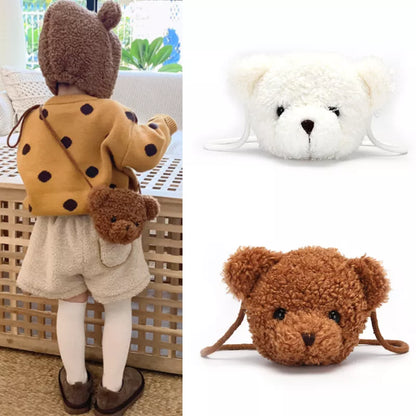 Cute Bear Plush Shoulder Bag For Children Kids Cartoon Plush Bags Little Girls Stuffed Animals Purses