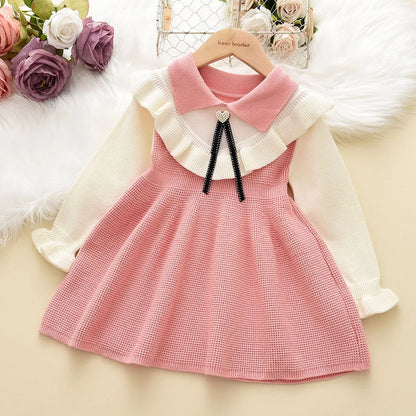 2-6 Years Autumn Winter Girls Princess Cute Sweater Knitted Dress Festive Outfits Baby Girl