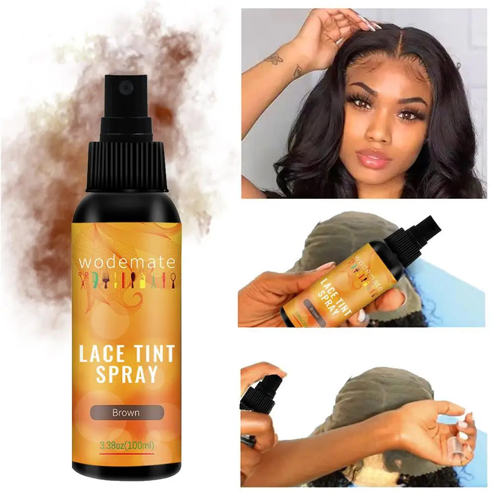 Lace Tint Spray 3 Colors Tint Liquid Hide Grips Melt Your Skin Tone Black Women Wig Install For Lace Frontal