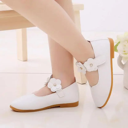 2024 Summer Girls Princess Leather Shoes Children Dress Shoes Sandals Flowers Fashion Colorful Wedding Kids Flat Shoes