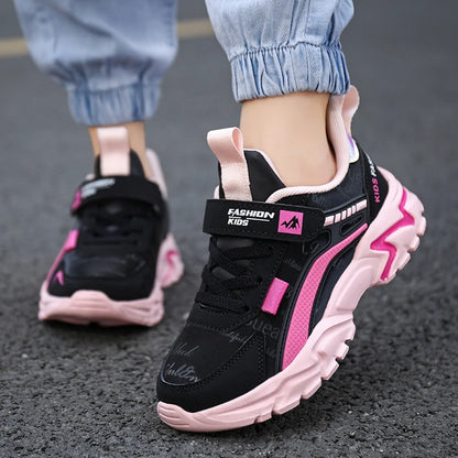 Children Sneakers Girls Casual Shoes Pink Comfortable Leather Running Sports Kids Girl Flat Breathable Shoes