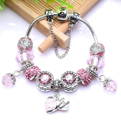 2024 Classic Style Beads Charm Bracelets with Snake Chain Glass Beads Bracelet & Bangle For Women Men Jewelry Gift