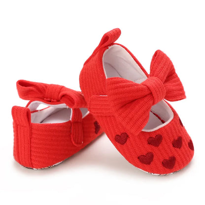 Baby Spring And Autumn Style Lovely Bow Shoes Solid Color Soft Sole Princess Footwear 0-18 Months Newborn Baby Casual Walking Shoes