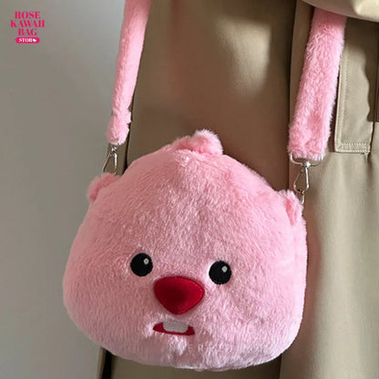 Loopy Plush Cute Bag Soft Plush Handbag Cute Cartoon Large Capacity Shoulder Storage Gift Bag For Children