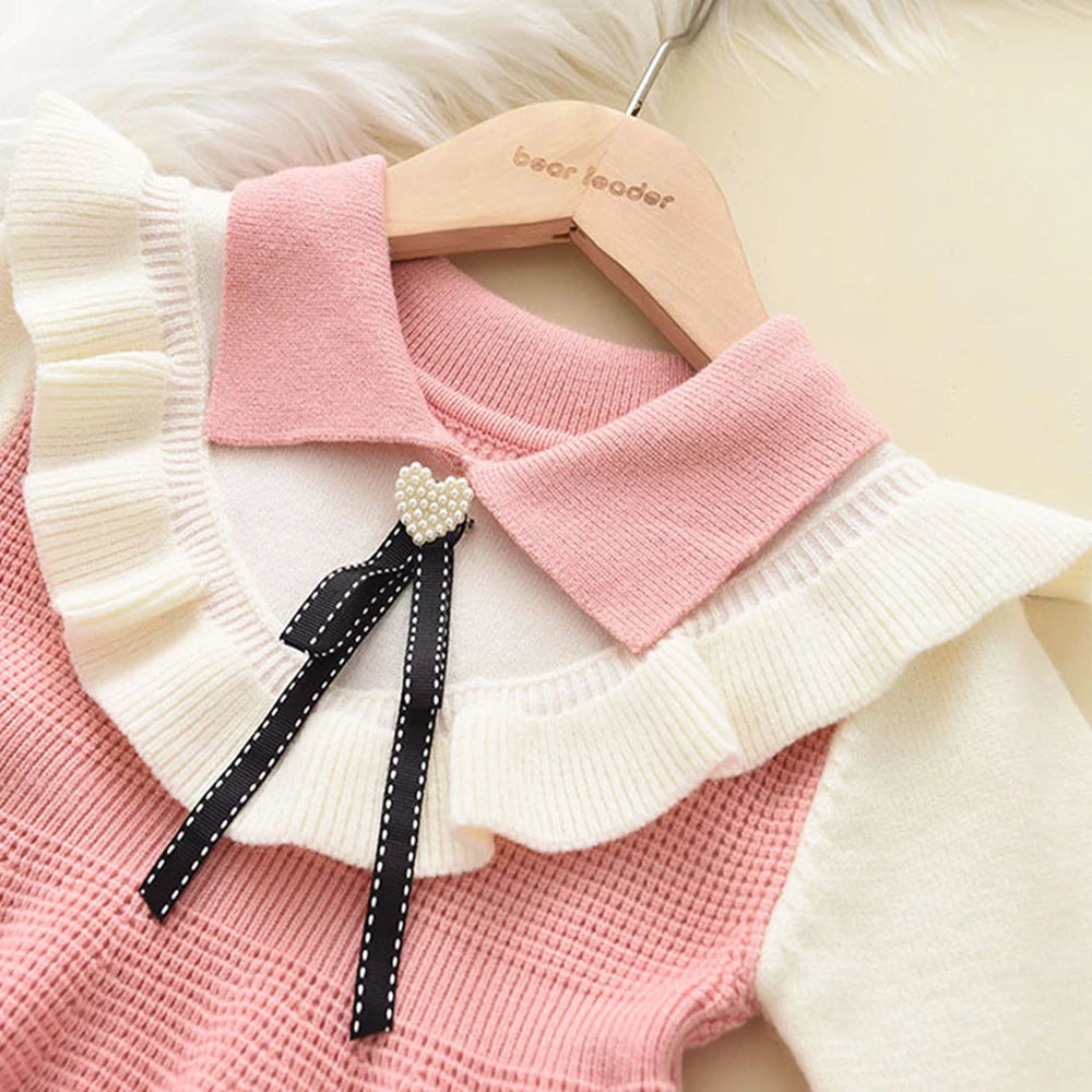 2-6 Years Autumn Winter Girls Princess Cute Sweater Knitted Dress Festive Outfits Baby Girl