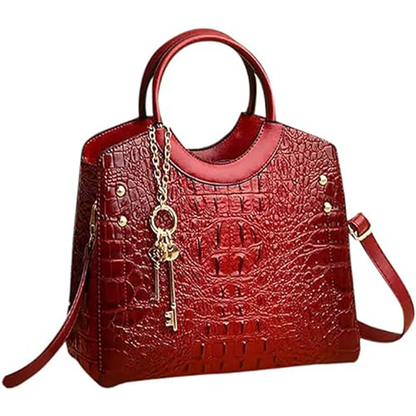 Paloma Beauty World - Top Handle Crocodile Pattern Leather Bag Shoulder Messenger Handbag for Women