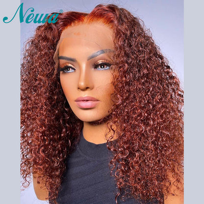 Ombre Lace Front Short Frontal Bob Wigs Pre Plucked Brazilian Remy kinky Curly Wigs