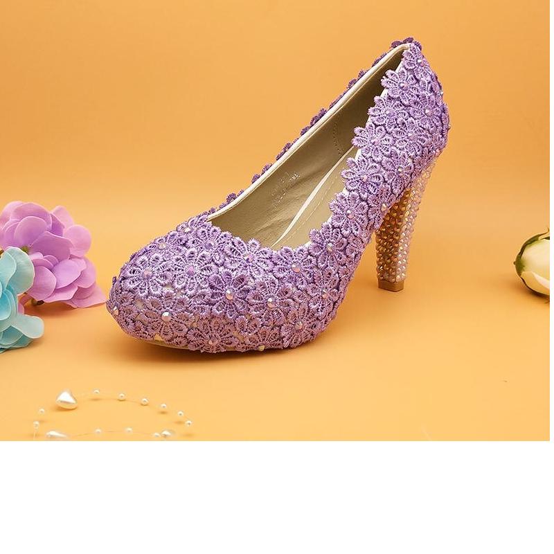 Violet Flower Wedding shoes