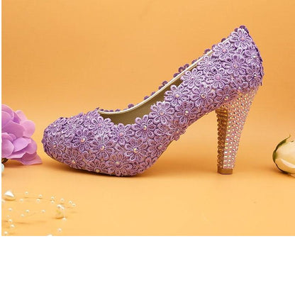 Violet Flower Wedding shoes