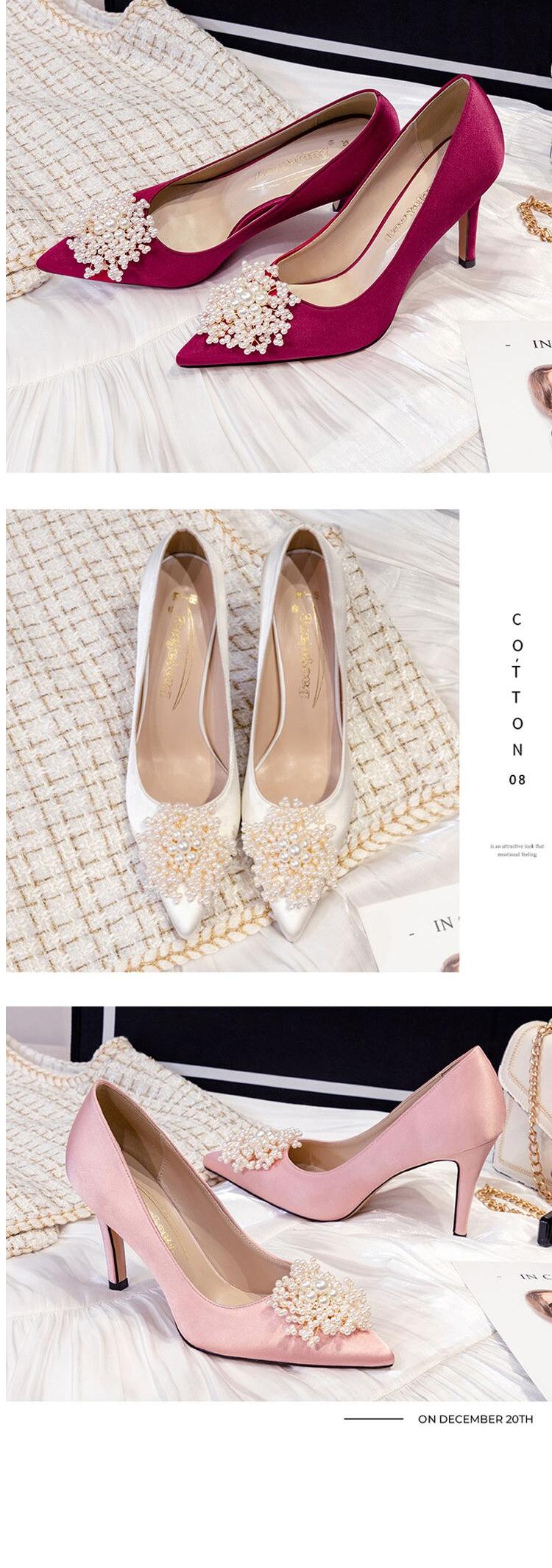 White Pointed Toe Wedding Shoes