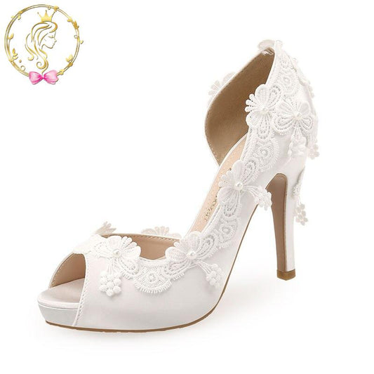Summer Women's White Wedding shoes