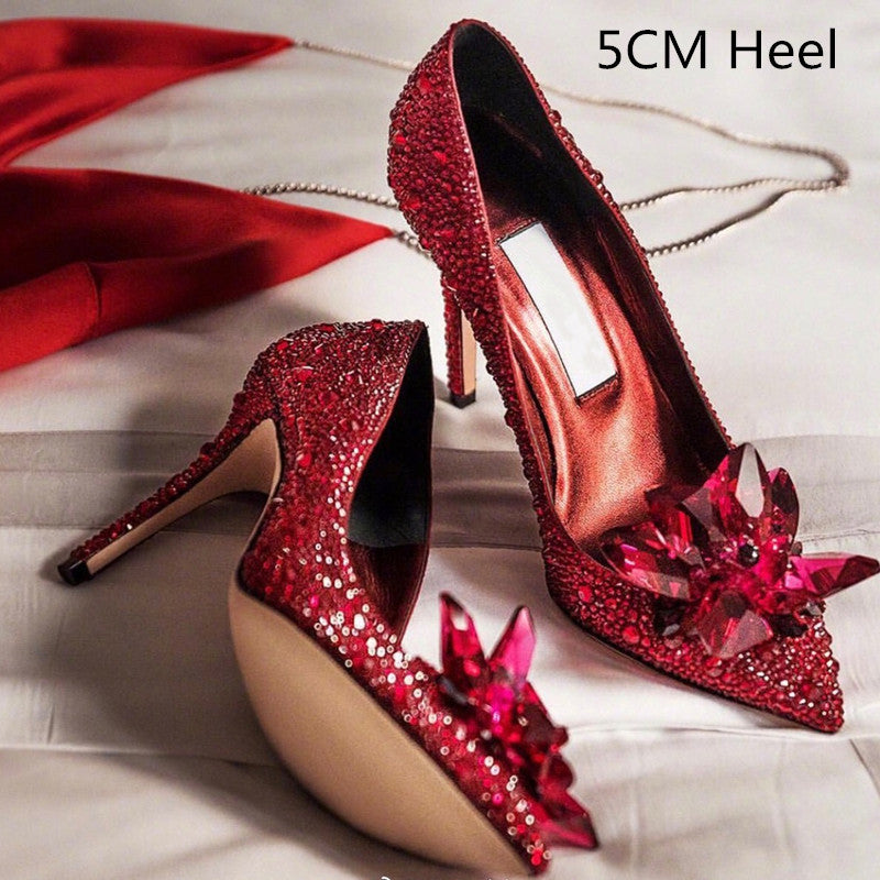 Rhinestone Cinderella Crystal High Heels Shoes For Women