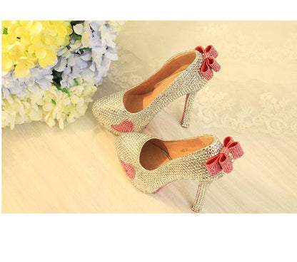 BaoYaFang New Arrival Sea Blue crystal Women Wedding shoes Woman 12cm high heel platform shoes brand shoes woman ladies shoes