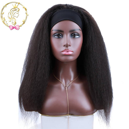 Blice Long Headband Wig Glueless Synthetic Hair Extensions Kinky Straight Elastic Scarf Wigs For African American Women