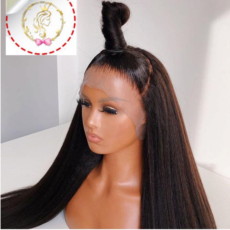Kinky Straight Full Lace Wigs Baby Hair Pre Plucked Transparent HD 250 Density Full Lace Human Hair Wigs For Women You May Remy