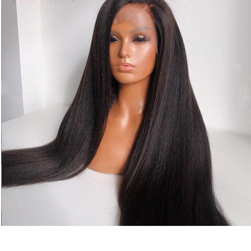 Pre Plucked Transparent HD Kinky Straight Full Lace Baby Hair 250 Density Human Hair Wigs