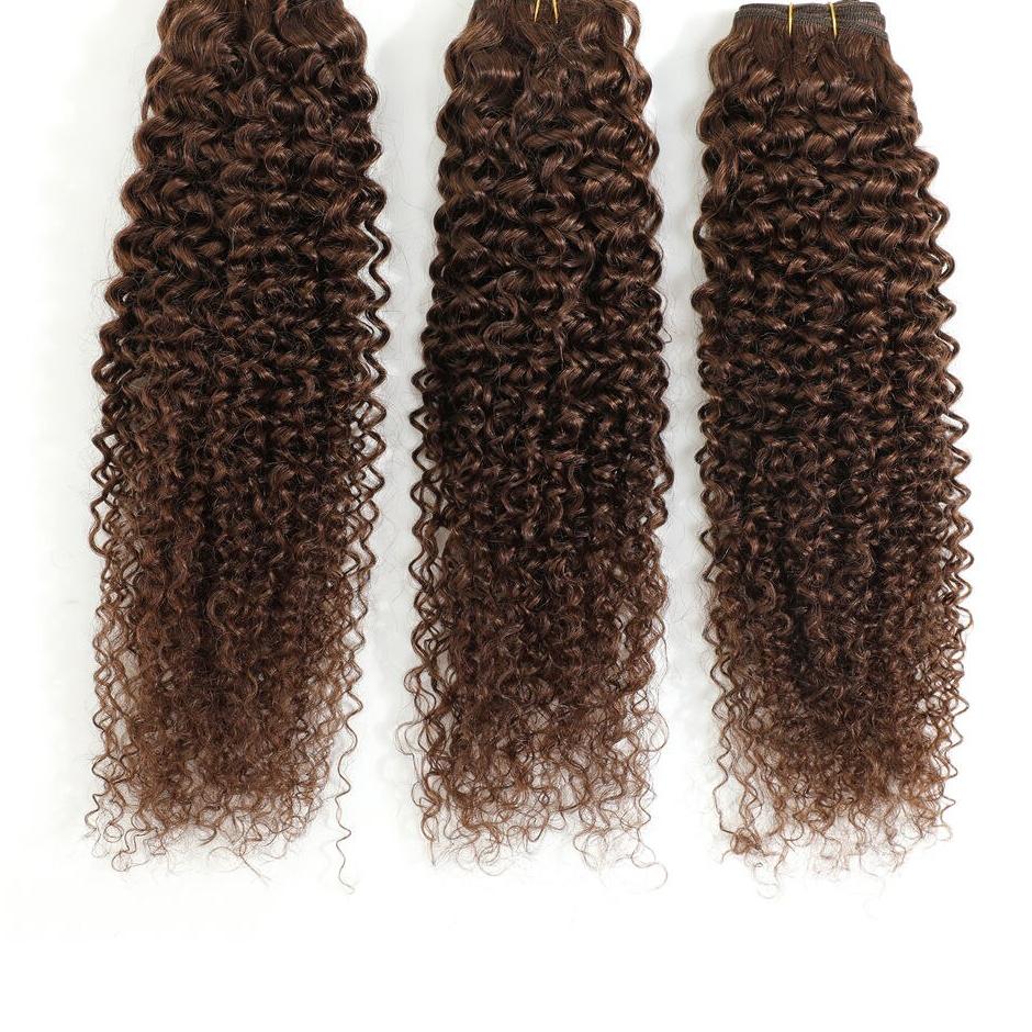 Water Wave Brazilian Hair Weave Bundles Pre-Colored Light Brown Non-Remy Human Hair Bundles