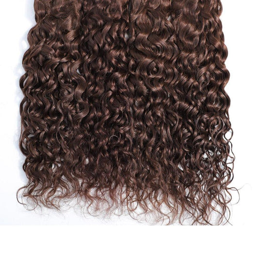 FEELME #2 Dark Brown Water Wave Human Hair Weave Bundles Deals 10-24" Peruvian Water Hair Extensions For Black Women Remy Hair