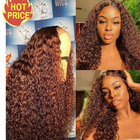 KGBL Ombre Curly Lace Front Human Hair Wigs With Baby Hair Brazilian 150% 180% Density 8-24'' Non-Remy Wigs Medium Ratio