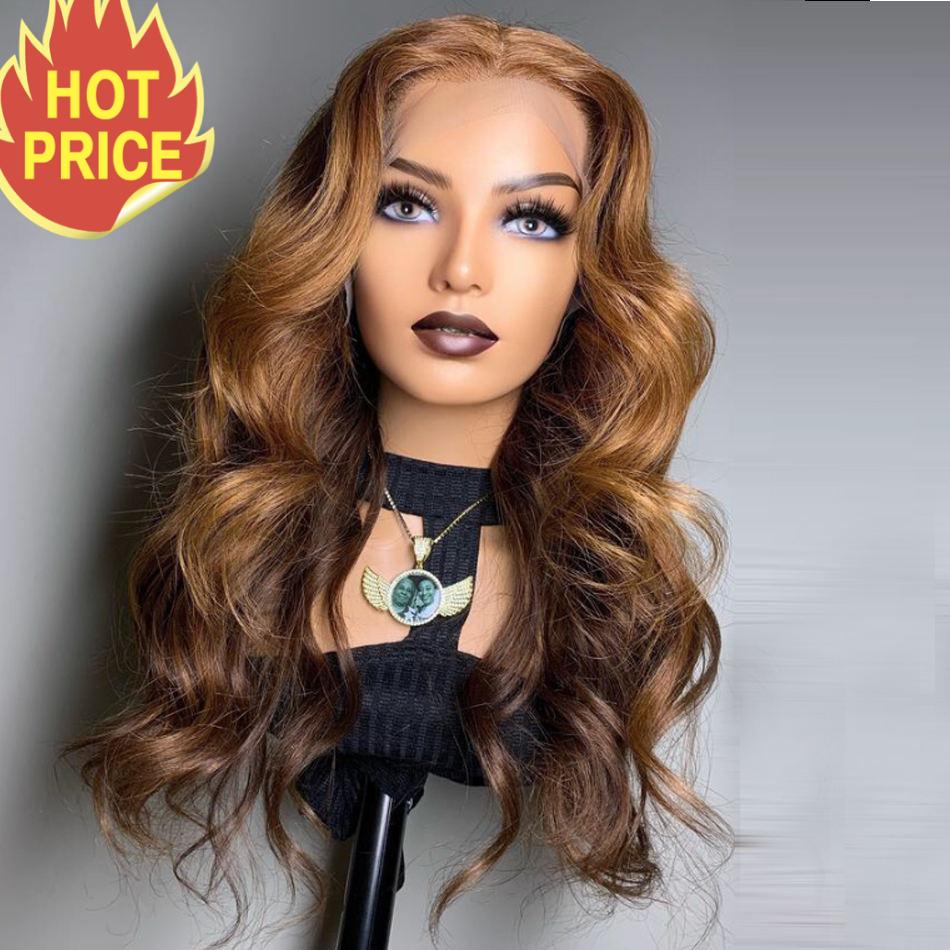 13x6 Highlight Honey Blonde Lace Front Human Hair Brazilian Remy With Baby Hair