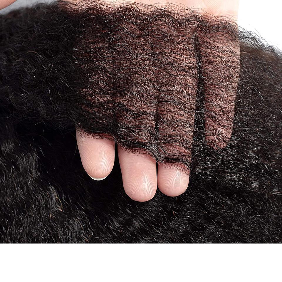 Kinky Straight Human Hair Bundles Brazilian Hair Weave Bundles Remy Hair Bundles Deals Natural Color Yaki Human Hair Extension
