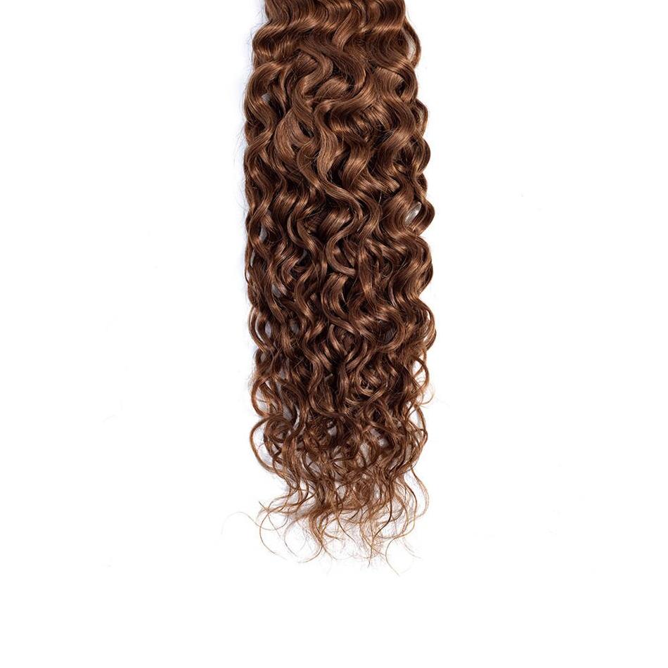 Pre-colored Brazilian Water Wave Bundles Light Brown Human Hair Weave