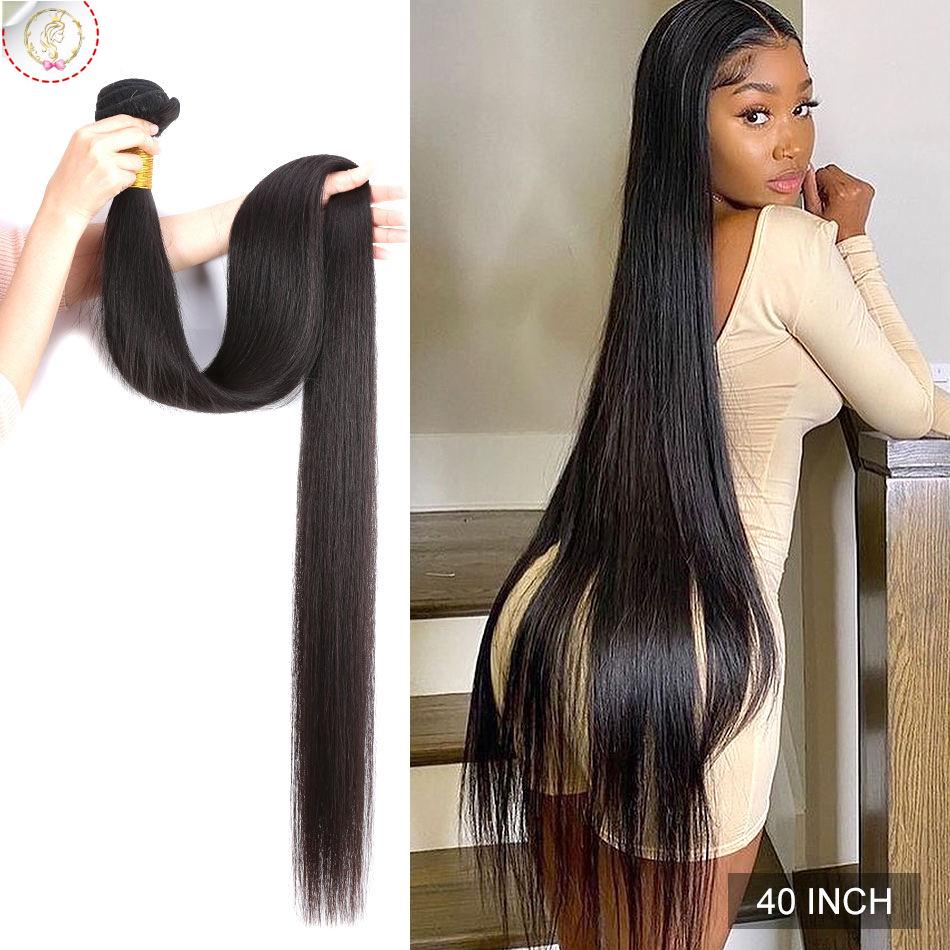 Wigirl Straight 28 30 32 40 Inch Remy Brazilian Hair Weave Human Hair Bundles Natural Color 100% Human Hair Extension Tissage