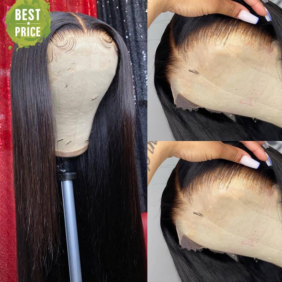 Lace Front Straight Brazilian Remy Human Hair Lace Wigs With Baby Hair