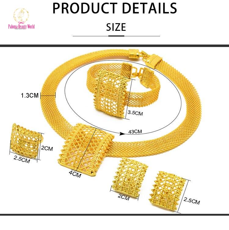 24K Dubai Gold Luxury Jewelry Set For Women