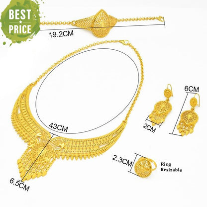 Dubai Gold Plated Jewelry Set For Women