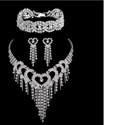 Luxury Rhinestone Crystal Bridal Jewelry Sets for Women