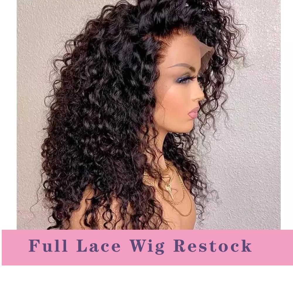 Pre Plucked Bleached Knots Curly Full Lace Human Hair Wig 360 Lace Frontal Wig