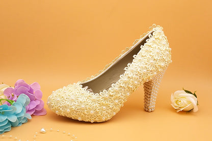 Lace Women wedding shoes - paloma-beauty-world