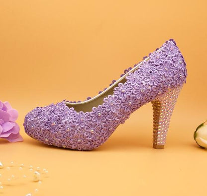 10cm Violet Lilac Lavender Wedding shoes - paloma-beauty-world