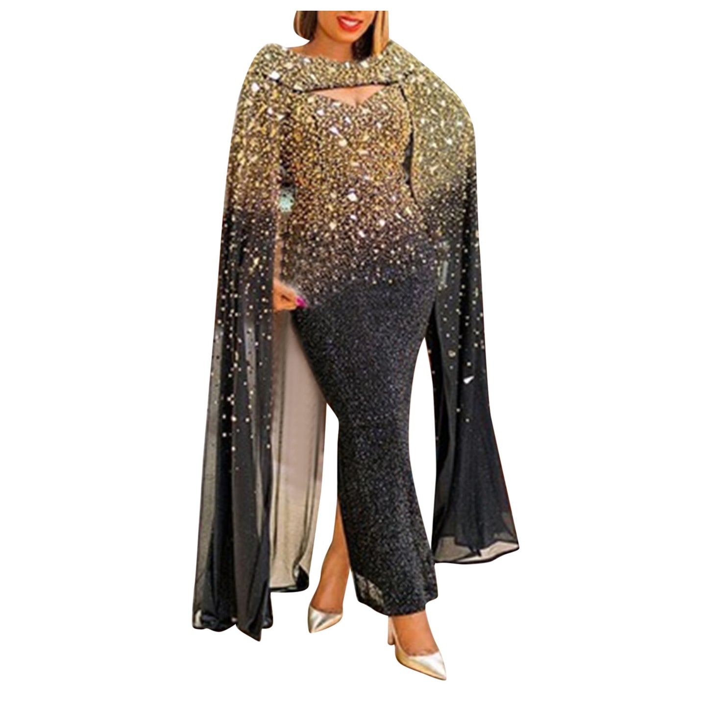 Women's Gold Embroidered Sexy Cloak Tassel Swing Party Dress Women's Gold Embroidered Sexy Cloak Tassel Swing Party Dress Women's Gold Embroidered Sexy Cloak Tassel Swing Party Dress 