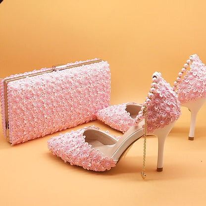 Pink Wedding Shoes And Bags Set Pink Wedding Shoes And Bags Set Pink Wedding Shoes And Bags Set 