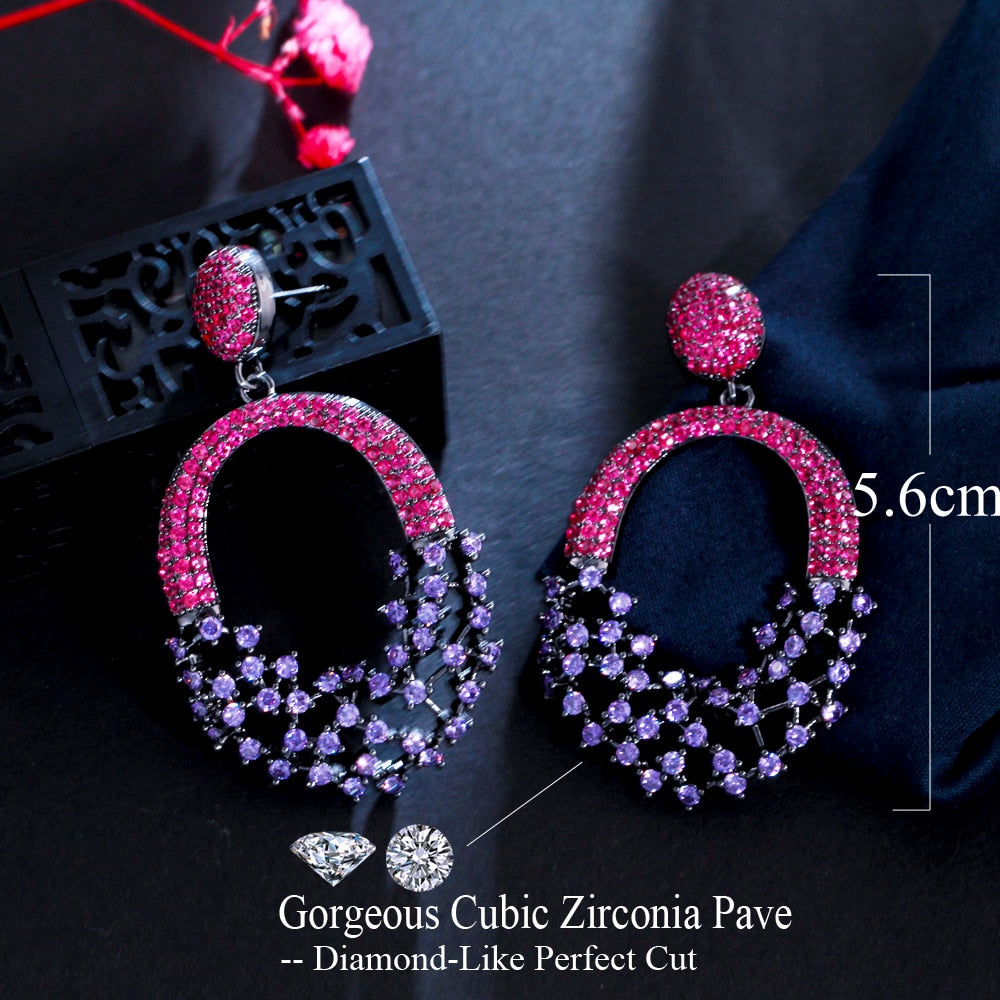 Purple Cubic Zirconia Earrings Purple Cubic Zirconia Earrings Purple Cubic Zirconia Earrings 