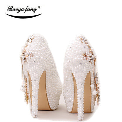White Pearl Beads Womens Wedding Shoes White Pearl Beads Womens Wedding Shoes White Pearl Beads Womens Wedding Shoes 