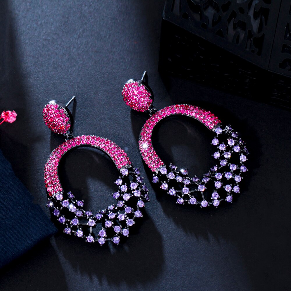 Purple Cubic Zirconia Earrings Purple Cubic Zirconia Earrings Purple Cubic Zirconia Earrings 