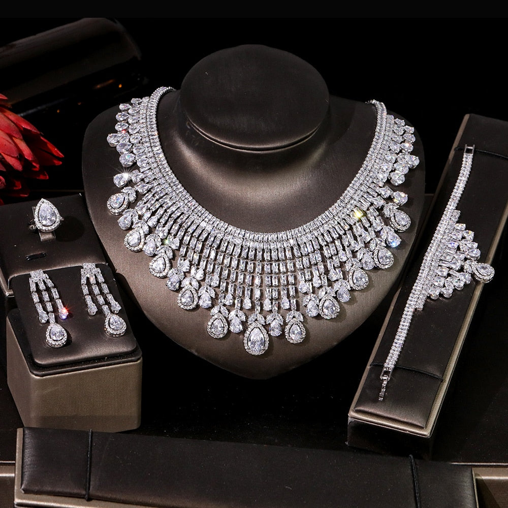  Zirconia Bridal Jewelry Set 