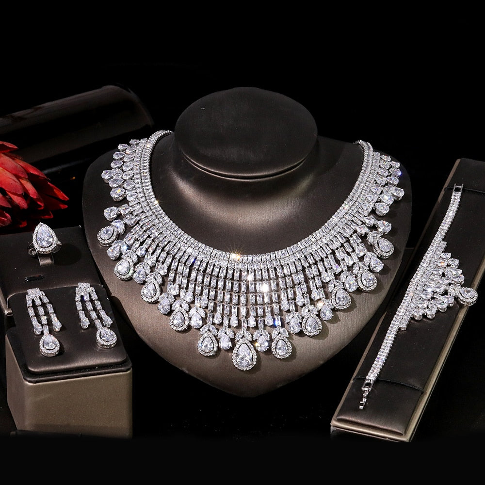  Zirconia Bridal Jewelry Set 