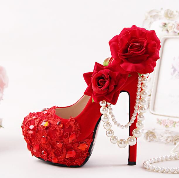 New Arrival Flowered High Heels Shoes for Women New Arrival Flowered High Heels Shoes for Women