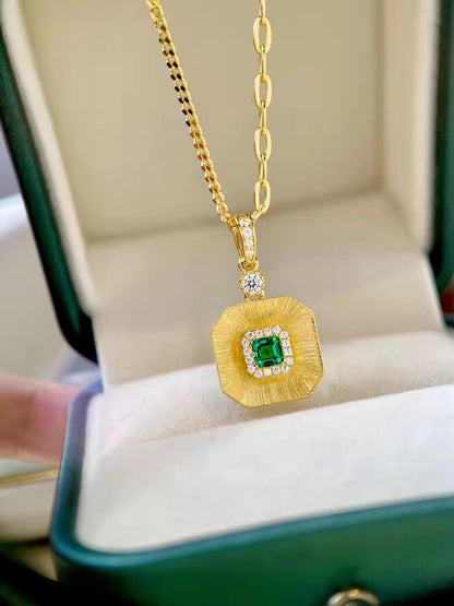 Gold Gemstone Pendant Necklace Gold Gemstone Pendant Necklace Gold Gemstone Pendant Necklace 