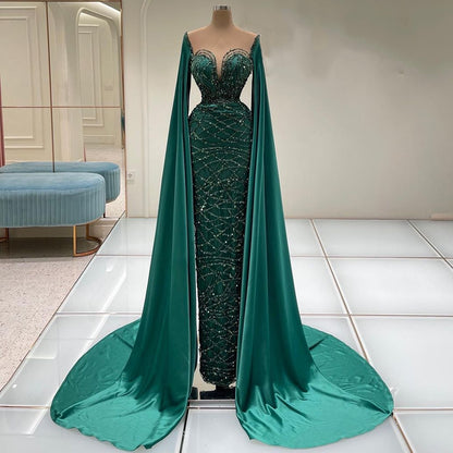 Green Cape Sleeves Luxury Evening Gown, Green Cape Sleeves Luxury Evening Gown, Green Cape Sleeves Luxury Evening Gown, Green Cape Sleeves Luxury Evening Gown, Green Cape Sleeves Luxury Evening Gown, Green Cape Sleeves Luxury Evening Gown, v