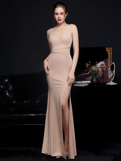 Elegant V Neck Backless Party Maxi Dress - paloma-beauty-world